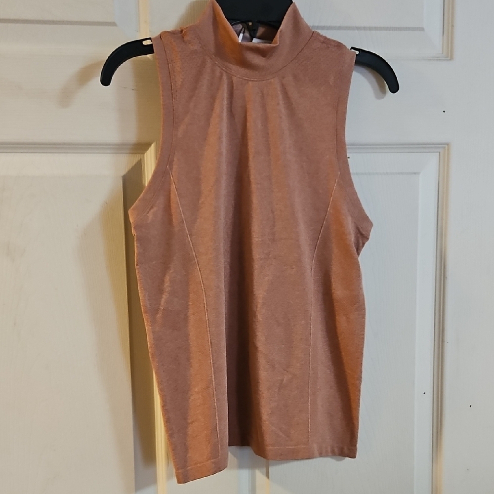 CALIA Women's Seamless Sleeveless Mock Golf Top: DARK ORANGE: NEW WITH TAGS: XS